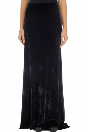 Cortana Spódnice, Kobieta, Czarny, S, Paneled Velvet Maxi Skirt