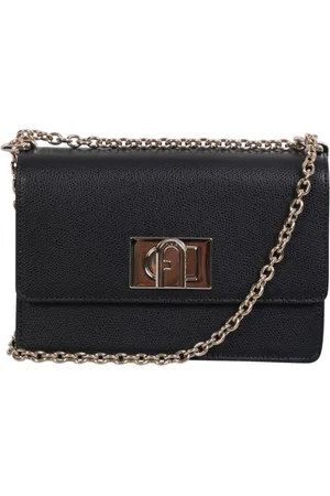 Furla Torebki, Kobieta, Czarny, ONE SIZE, Czarna Skórzana Mini Torba z Zapięciem na Kluczyk