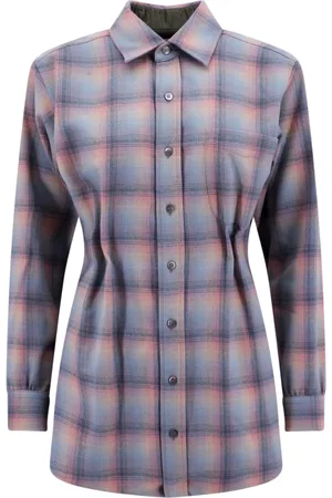 Maison Margiela Bluzki, Kobieta, Różowy, S, Wełna, Koszula z drapowaniem z wełny Wool Drapery Shirt Aw 23