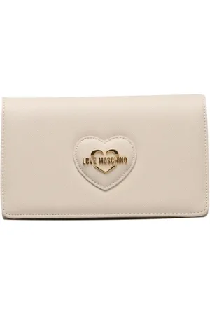 Moschino Torebki, Kobieta, Beżowy, ONE SIZE, Torebka Crossbody z Zapięciem na Łańcuszek