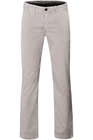 MOORER Spodnie, Mężczyzna, Beżowy, 2XL, Zamsz, Jedwabno-Bawełniane Spodnie Chino Styl Vintage