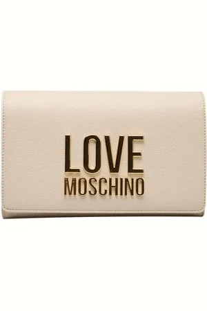 Moschino Torebki, Kobieta, Beżowy, ONE SIZE, Elegancka beżowa torebka na ramię z logo
