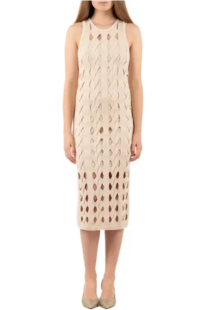 Pinko Sukienki, Kobieta, Biały, L, Elegancka Sukienka w Różu