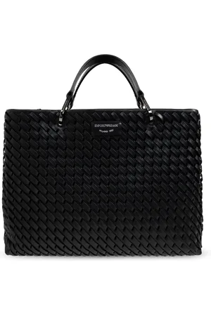 Emporio Armani Torebki, Kobieta, Czarny, ONE SIZE, Skóra, Skórzana Torba Shopper