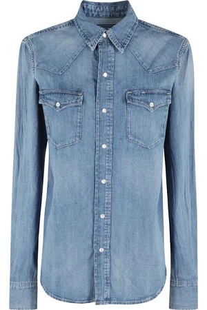 Ralph Lauren Bluzki, Kobieta, Niebieski, S, Denim, Niebieska Koszula z Denimu Bawełniana