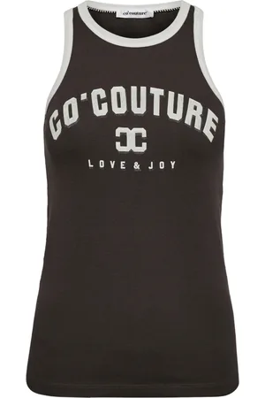 Co`Couture Koszulki, Kobieta, Czarny, L, Bawełna, Edgecc Tank Top Antracytowy
