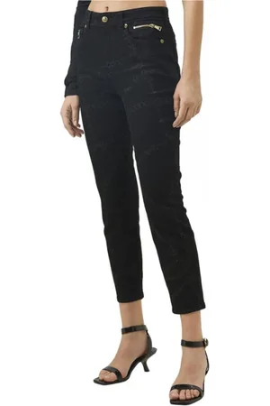 VERSACE Jeansy, Kobieta, Czarny, W27, Bawełna, Jeansyy Skinny Crop Margot z Bawełny
