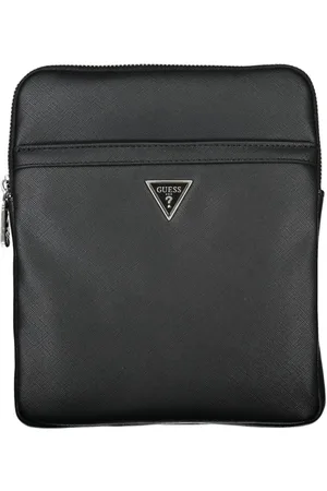 Guess Torebki, Mężczyzna, Czarny, ONE SIZE, Len, Elegancka czarna torba na ramię z praktycznym designem