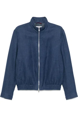 Brunello Cucinelli Kurtki, Mężczyzna, Niebieski, XL, Wełna, Kurtka