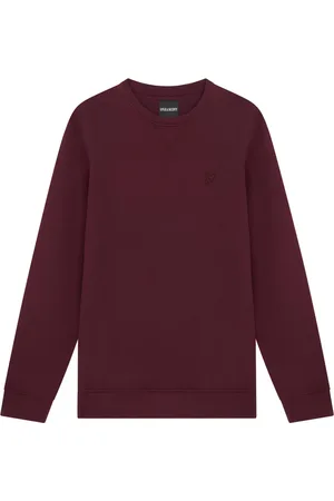 Lyle & Scott Bluzy, Mężczyzna, Czerwony, S, Bawełna, Bluza dresowa Tonal Eagle Crew Neck