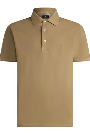 Etro Koszulki, Mężczyzna, brązowy, M, Bawełna, Beżowa koszulka polo w kwiatowy wzór