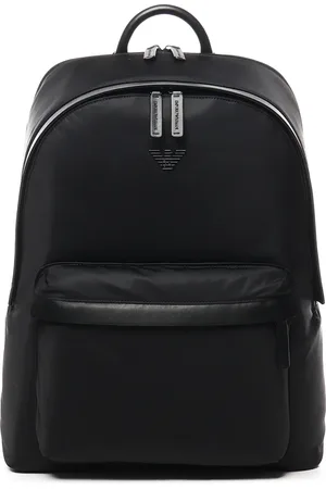 Emporio Armani Torebki, Mężczyzna, Czarny, ONE SIZE, Skóra, Czarny plecak na stylowe wyjścia