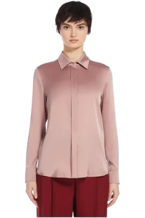 Max Mara Bluzki, Kobieta, Różowy, L, Jedwabna Koszula