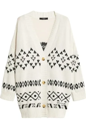 Max Mara Swetry, Kobieta, Beżowy, L, Wełna, Acacia Cardigan