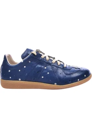 Maison Margiela Buty, Mężczyzna, Niebieski, 39 EU, Skóra, Sneakersy inspirowane latami 70.