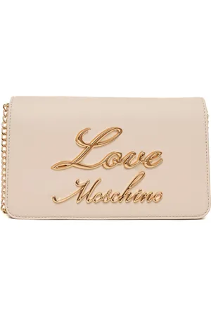 Moschino Torebki, Kobieta, Beżowy, ONE SIZE, Torebka na ramię z łańcuszkiem i kieszeniami