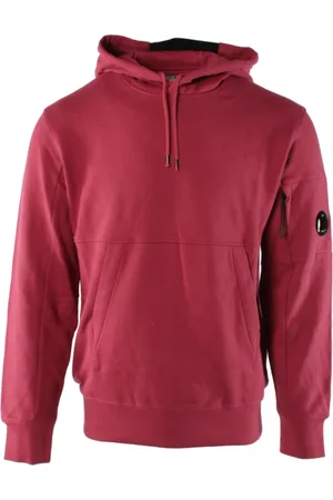C.P. Company Bluzy, Mężczyzna, Czerwony, L, Bawełna, Bluza z Kapturem Diagonal Raised Fleece