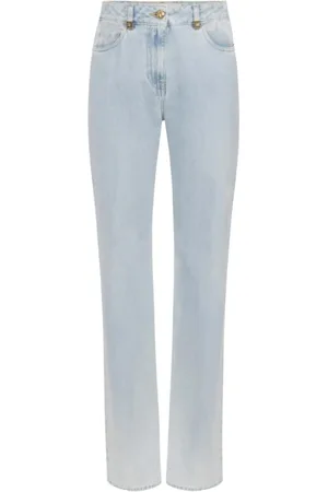 Elisabetta Franchi Jeansy, Kobieta, Niebieski, W29, Denim, Jeansyy Palazzo z detalami logo