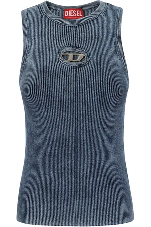 Diesel Koszulki, Kobieta, Niebieski, M, Bawełna, M-Anchor-A-Sl Top