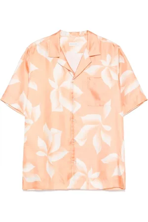 DRIES VAN NOTEN Koszule, Mężczyzna, Pomarańczowy, XL, Koszula z Kieszenią Zapinana na Guziki