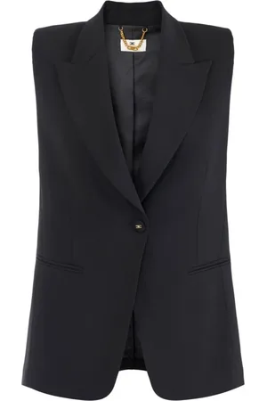 Elisabetta Franchi Kurtki, Kobieta, Czarny, S, Czarna Sweter Kurtka