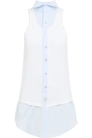 Maison Margiela Bluzki, Kobieta, Niebieski, 2XS, Bawełna, Tank Top