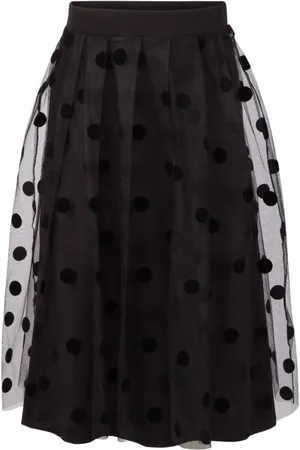 Nina Ricci Spódnice, Kobieta, Czarny, M, Tiul, Czarna spódnica tiulowa w kropki
