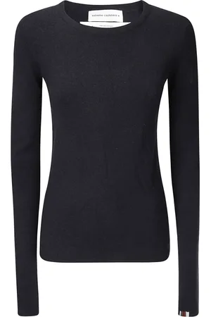 EXTREME CASHMERE Koszulki, Kobieta, Niebieski, ONE SIZE, Bawełna, Koszulka z długim rękawem w stylu węgorza