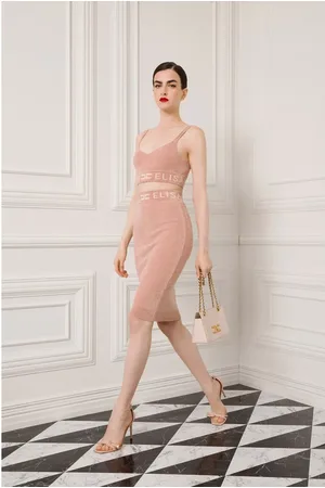 Elisabetta Franchi Koszulki, Kobieta, Różowy, S, Top bez rękawów