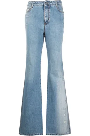 ERMANNO SCERVINO Jeansy, Kobieta, Niebieski, S, Bawełna, Szerokie Jeansyy