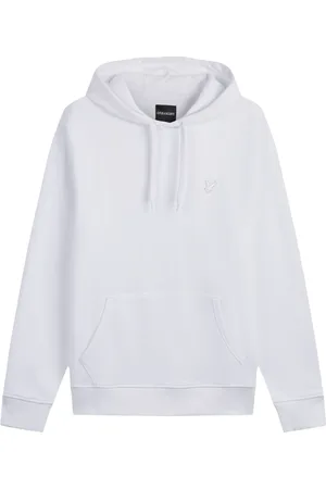 Lyle & Scott Bluzy, Mężczyzna, Biały, XL, Bawełna, Bluza z kapturem Tonal Eagle Pullover