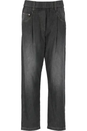 Brunello Cucinelli Jeansy, Kobieta, Szary, S, Bawełna, Szare bawełniane jeansy z elastyczną talią