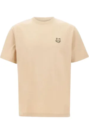 Maison Kitsuné Koszulki, Mężczyzna, Beżowy, S, T-shirty i polo