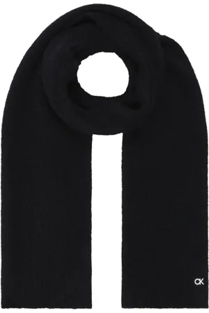 Calvin Klein Akcesoria, Mężczyzna, Czarny, ONE SIZE, Wełna, Luksusowy wełniany szal