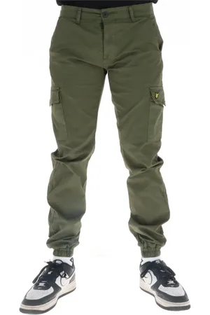 Lyle & Scott Spodnie, Mężczyzna, Zielony, W32, Bawełna, Klasyczne bawełniane spodnie na wiosnę/lato