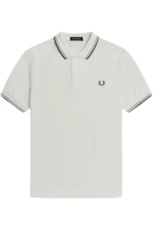 Fred Perry Koszulki, Mężczyzna, Biały, 3XL, Bawełna, Koszulka Polo w Paski Kontrastowe