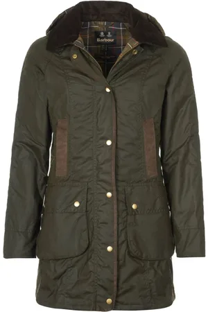 Barbour Płaszcze, Kobieta, Zielony, S, Bawełna, Kurtka Bower Wax