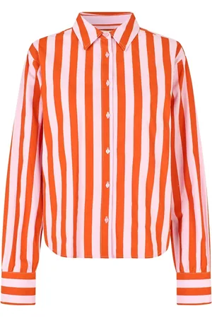 Lollys Laundry Bluzki, Kobieta, Czerwony, 2XL, Koszulka w paski z długim rękawem