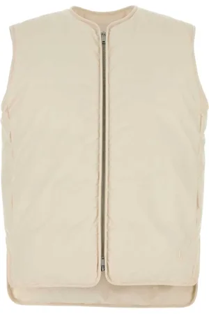 Jil Sander Kurtki, Kobieta, Beżowy, XS, Ivory Bezrękawnik z Puchu Bawełnianego