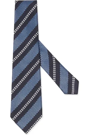 Ermenegildo Zegna Akcesoria, Mężczyzna, Niebieski, ONE SIZE, Regimentalny Jedwabny Krawat