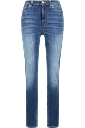 Roberto Cavalli Jeansy, Kobieta, Niebieski, W32, Ciemnoniebieskie Skinny Jeansy Wyprodukowane we Włoszech