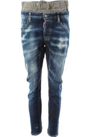 Dsquared2 Jeansy, Mężczyzna, Niebieski, S, Bawełna, Jeansyy Slim-fit Straight Leg