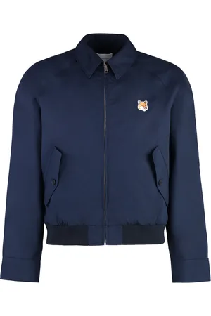 Maison Kitsuné Kurtki, Mężczyzna, Niebieski, M, Bawełna, Kurtka Bomberka z Bawełny