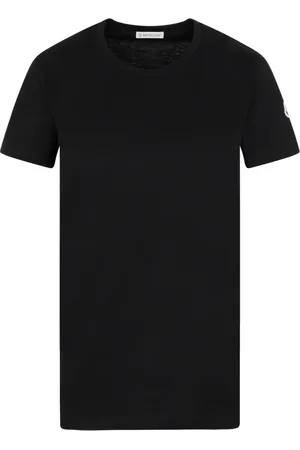 Moncler Koszulki, Kobieta, Czarny, XS, Czarna koszulka z logo
