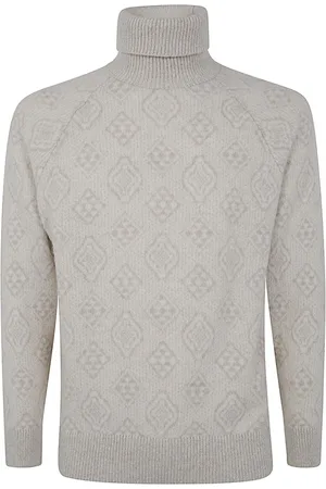 Brunello Cucinelli Swetry, Mężczyzna, Beżowy, L, Len, Golf Panama Turtleneck