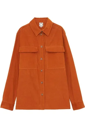 Inès de la Fressange Bluzki, Kobieta, Pomarańczowy, 2XS, Bawełna, Pomarańczowy Velvet Chandler Overshirt