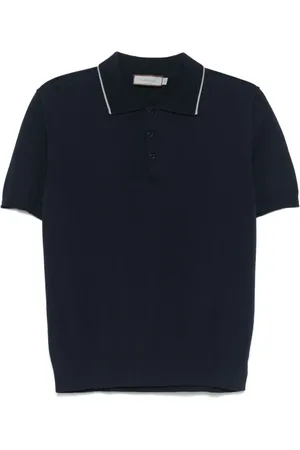 CANALI Koszulki, Mężczyzna, Niebieski, XL, Bawełna, Bawełniana koszulka polo z krótkim rękawem