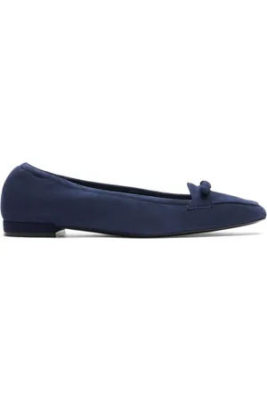 Stuart Weitzman Buty, Kobieta, Niebieski, 36 EU, Zamsz, Elastyczne mokasyny z kobiecą kokardą