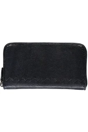 Bottega Veneta Akcesoria, Mężczyzna, Niebieski, ONE SIZE, Skóra, Portfel zapinany na zamek z groszkowanej skóry