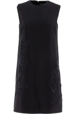 ERMANNO SCERVINO Sukienki, Kobieta, Czarny, S, Wełna, Miękka wełniana mini sukienka z haftem